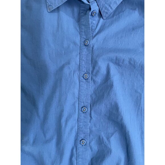 Ramy Brook Women's Large Poplin Blue Long Sleeve Collard Button Down Shirt - Picture 7 of 9